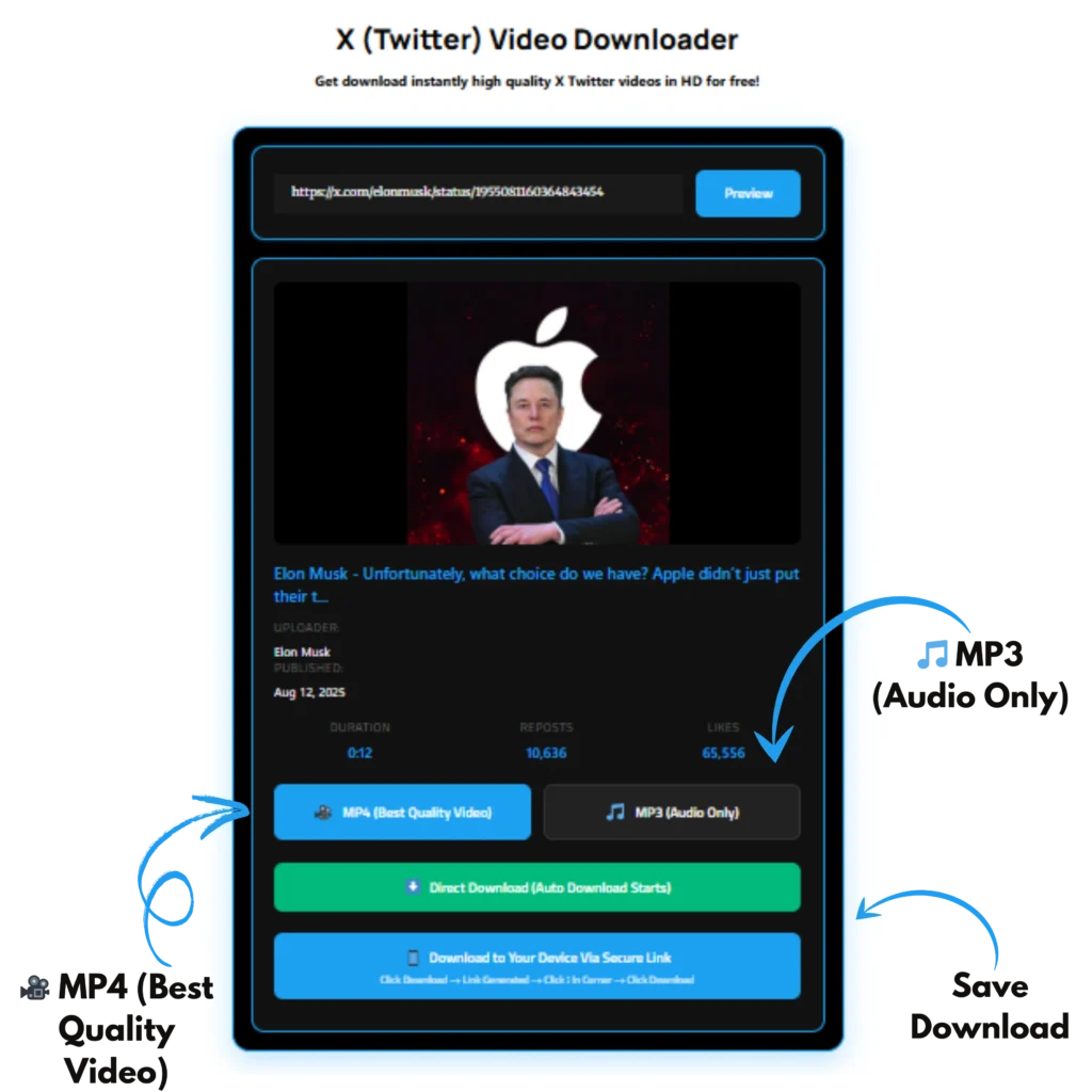 X (Twitter) Video Downloader