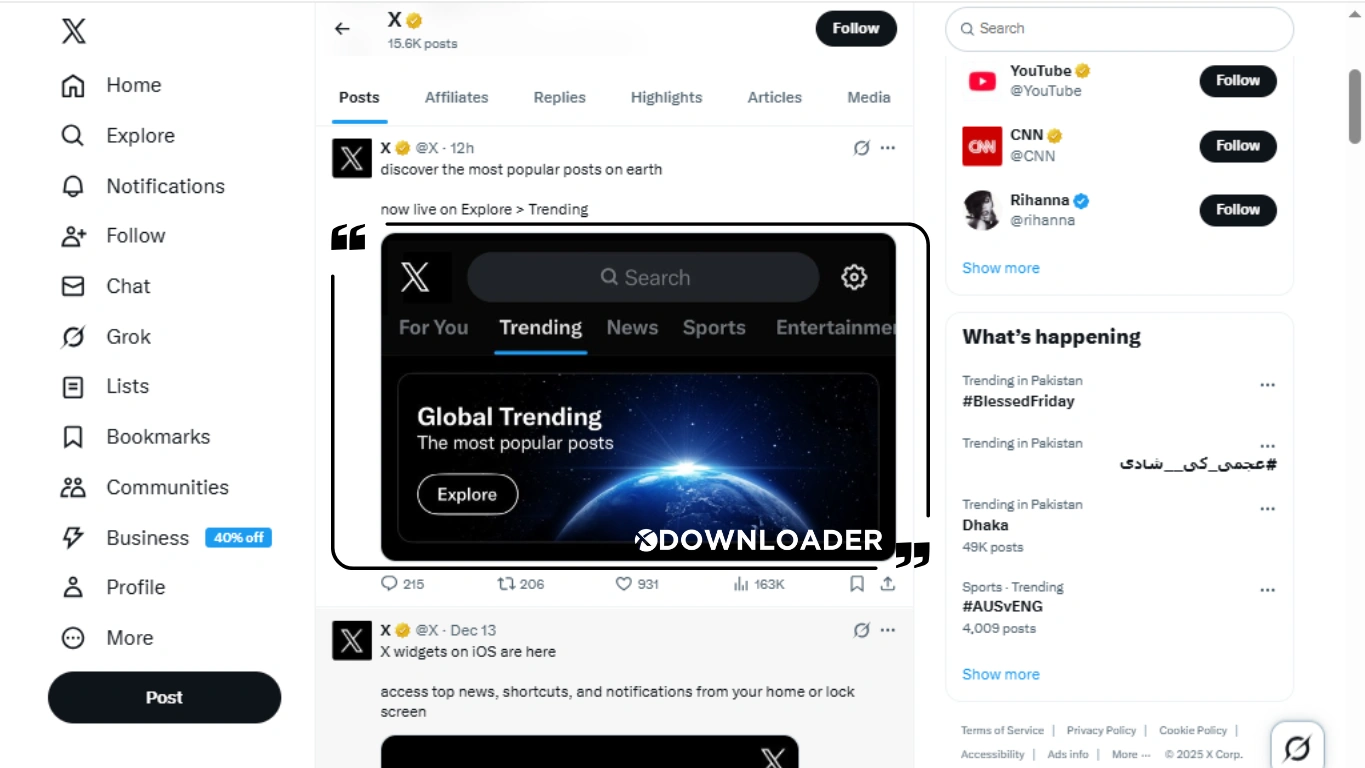 𝕏 Launches 'Global Trending'